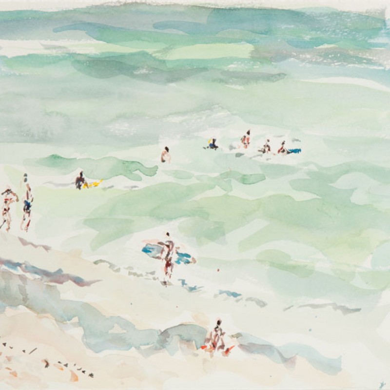 Afternoon bathers, Watermans Beach