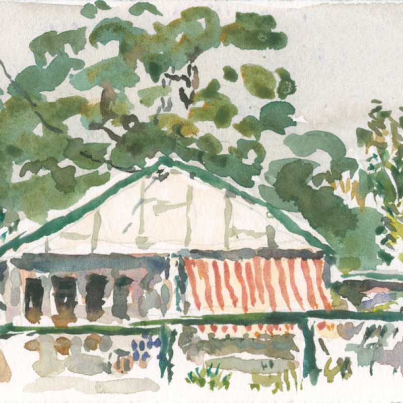 Cottage with striped awning, Bundeena
