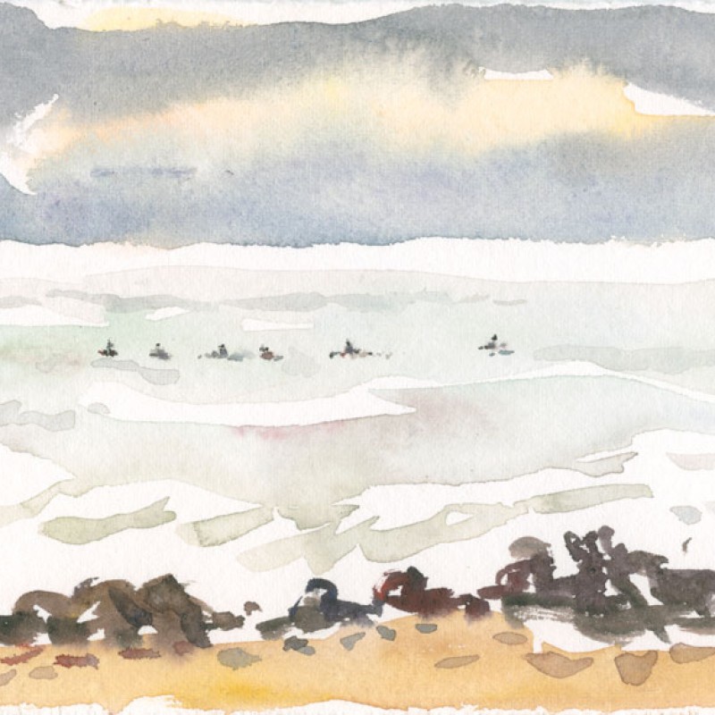 Winter surfers at Middleton