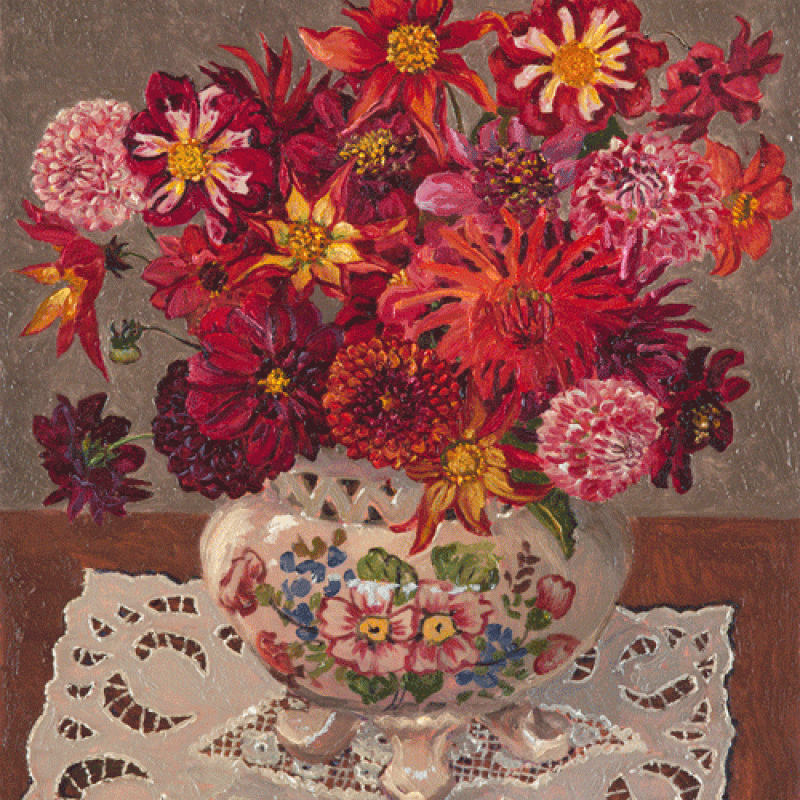 Dahlias, Pam’s vase