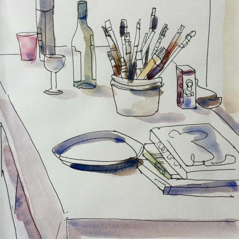 Still Life with Wine Bottles