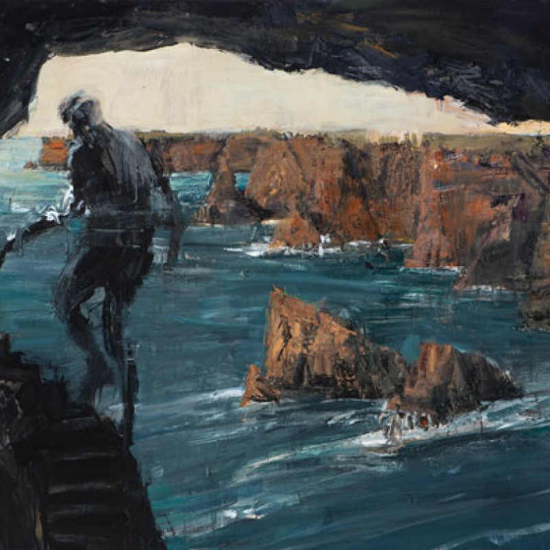 Looking out sea cave Belle lle