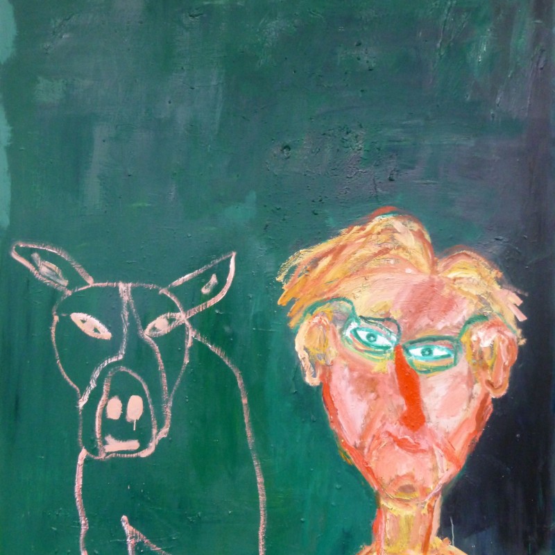 The Artist before his best friend before his canvas