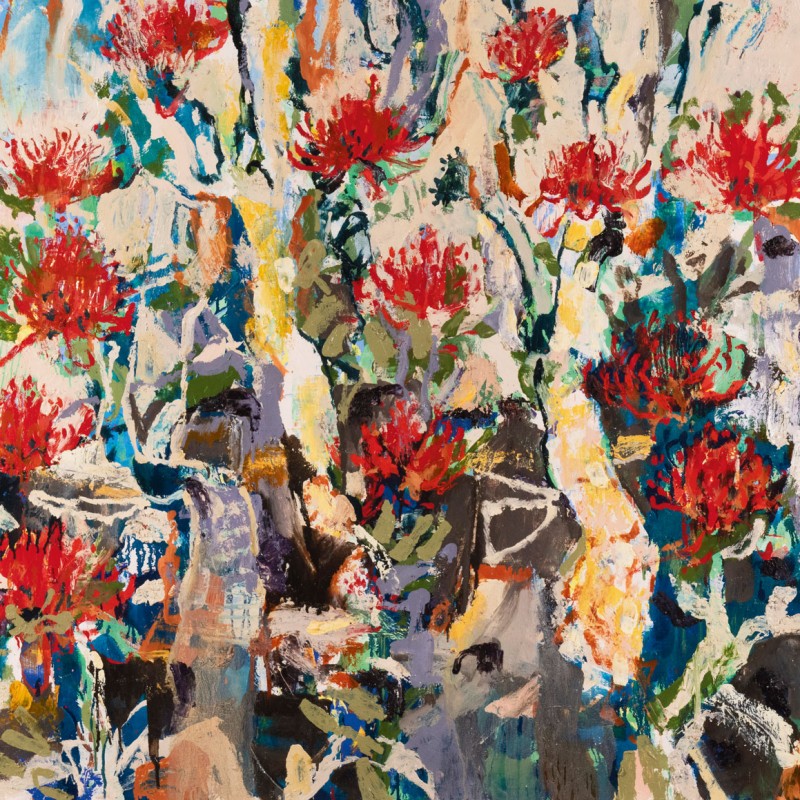 Waratahs on ash, Blackheath