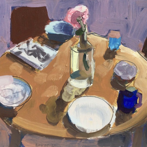 John Bokor, 2021, oil on board, Still life
