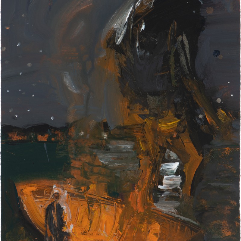Burning Boat and Moon Man
