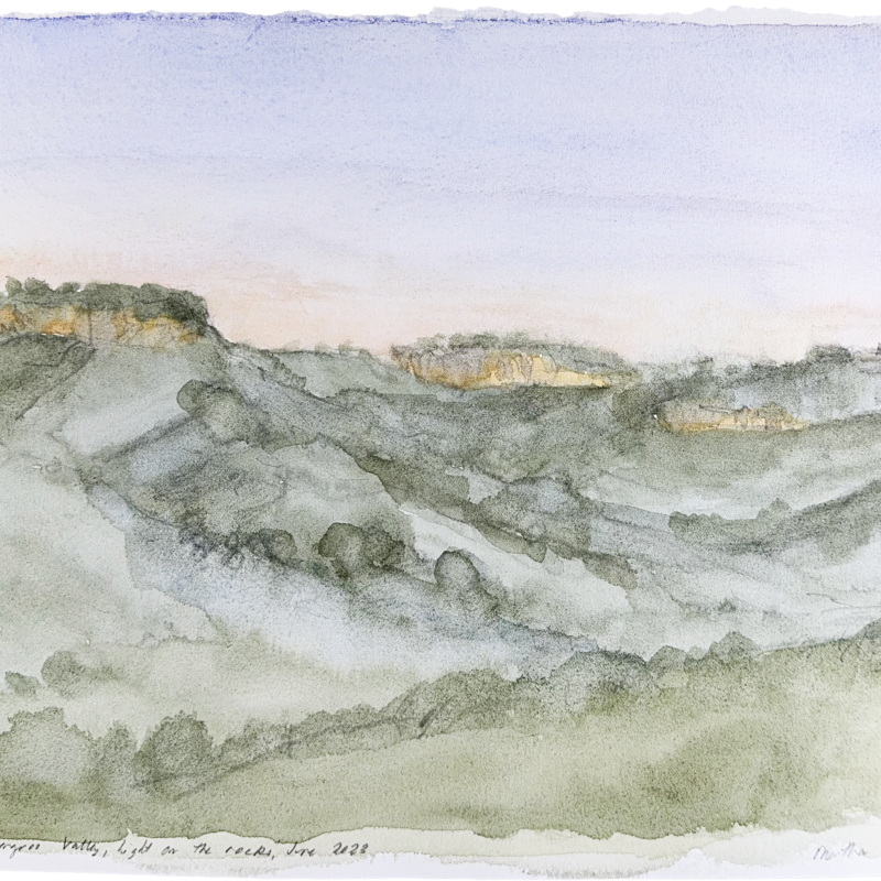 Evening, Kangaroo Valley, Light on the Rocks, June 2023