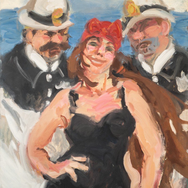 Study for Panel 3 [Annette Kellerman and two policemen]