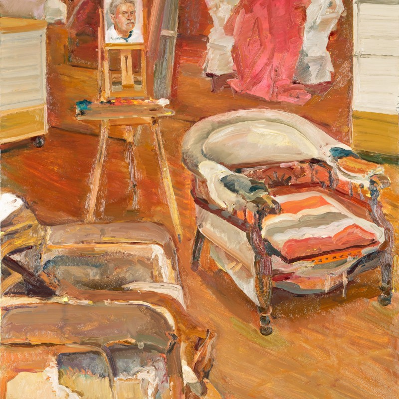 Damaged Chair and Self Portrait