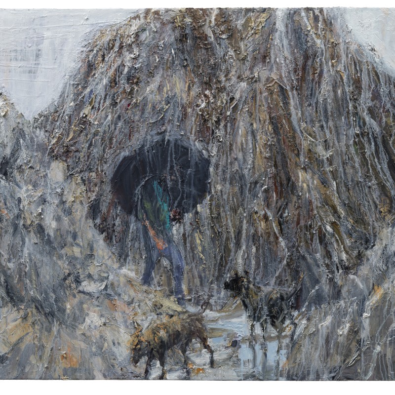 Umbrella and Two Dogs Corinth